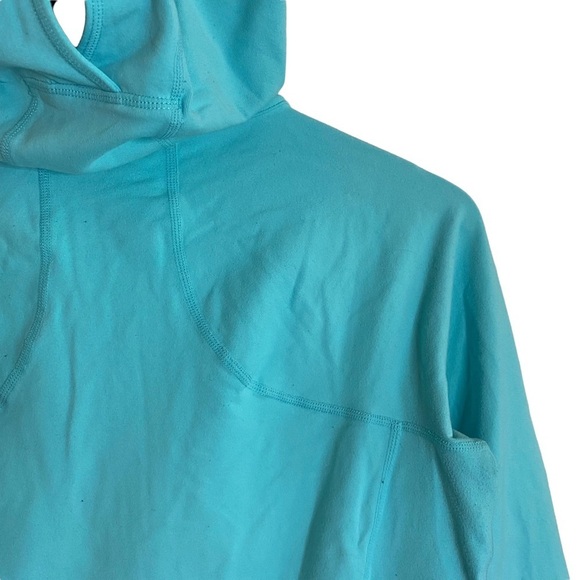 Lululemon Blue White Black Track Jacket Hood Ponytail Hole Thumbholes Pockets 8 - Picture 11 of 15